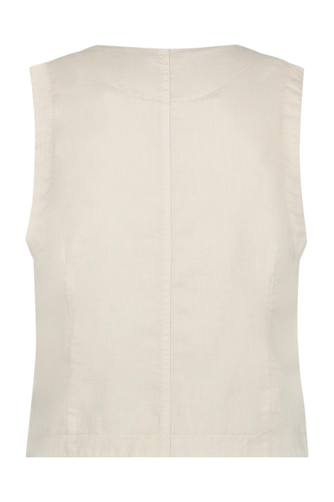 Red Button waistcoat cotton linen